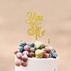 You and Me Wedding Cake Topper, Gold Glitter view 4