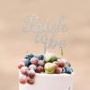 Silver Glitter Wedding Cake Topper, Bride-to-Be, Personalized Mr. & Mrs. Decor view 2