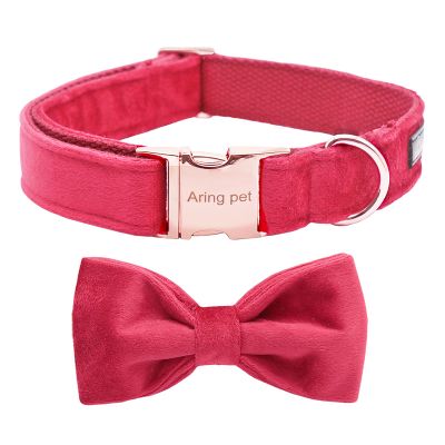 ARING PET Velvet Dog Collar - Red with Bow