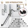 HYEYXKF Black Stair Handrail Kit with Wall Brackets, 120 cm view 2