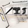 HYEYXKF Black Stair Handrail Kit with Wall Brackets, 120 cm view 3