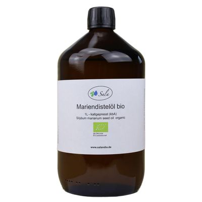 Sala Organic Cold-Pressed Milk Thistle Oil, 1 L, 1,000 ml Glass Bottle