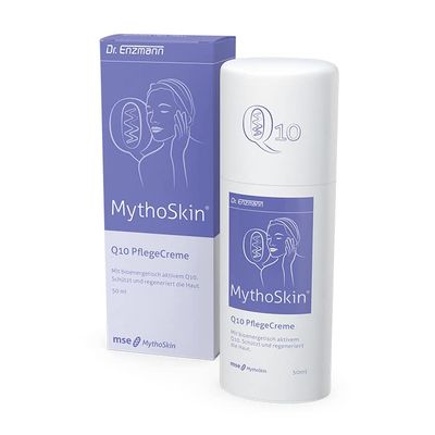 MythoSkin Care Cream 50 ml, Q10 Anti-Wrinkle Firming Day Cream, Vegan, All Skin Types