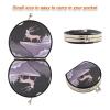 Vnurnrn Purple Pink Deer Elk Moon Makeup Compact Mirror for Handbags, Foldable Travel Pocket Mirror view 3