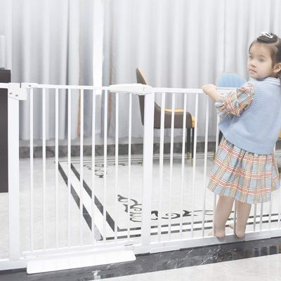 GHCXY White Metal Indoor Safety Gate, Extra-Wide Child and Pet Gate for Dogs, Cats, Babies, Doors, Stairs and Hallways
