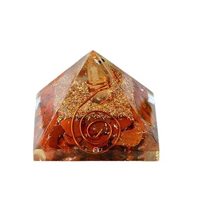 Aport Red Jasper Orgone Pyramid, 55–60 mm