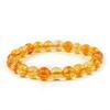 Aport Natural Citrine Bracelet, 8 mm Round Crystal Stones, Yellow view 1