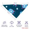 Triangle Bandana for Large Dogs, Space Blue Rockets, Breathable, 2-Pack view 3
