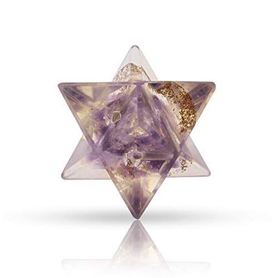 Aport Amethyst Orgone Merkaba Crystal for Reiki and Crystal Healing, Approx. 20–25 mm, Color: #Aport-377