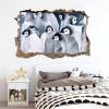 3D Penguin Wall Decal with Wall-Hole Effect for Kids' Rooms view 1