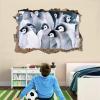 3D Penguin Wall Decal with Wall-Hole Effect for Kids' Rooms view 3