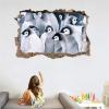 3D Penguin Wall Decal with Wall-Hole Effect for Kids' Rooms view 4