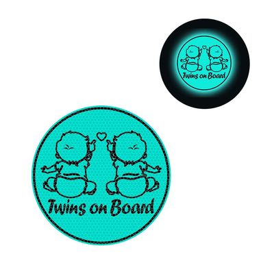 Nouiroy Twins on Board Car Stickers, 2-Pack, Highly Reflective Baby on Board Decals, 18.4 cm