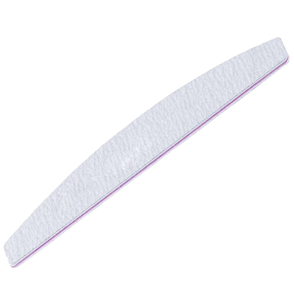 100x EWANTO Double-Sided Half-Moon Nail File, 179 x 29 mm, Washable, Gray/Pink