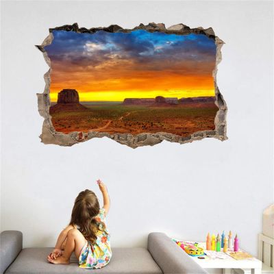 Rock 3D Wall Decal Landscape, Removable Self-Adhesive Sticker, 98 x 65 cm
