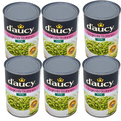 d'aucy Extra Fine Flageolet Green Beans, 6 x 400 g Cans