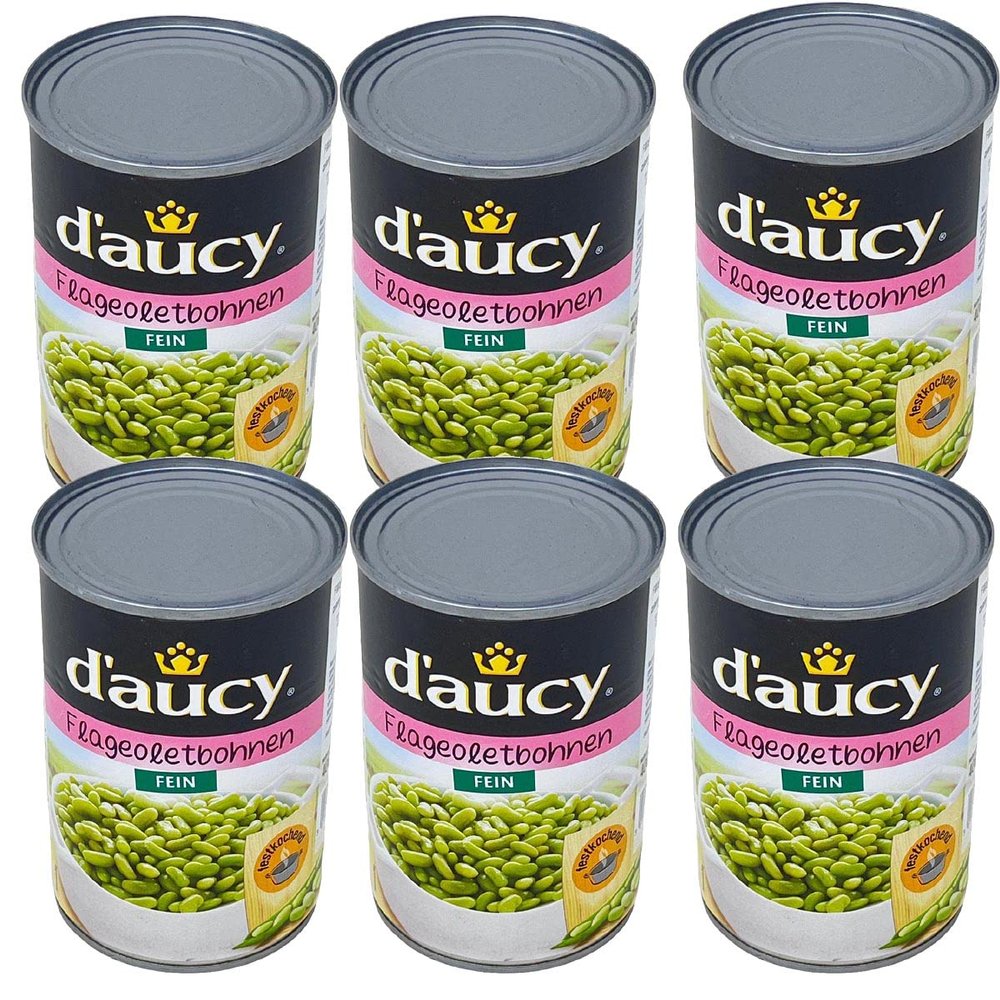 d'aucy Extra Fine Flageolet Green Beans, 6 x 400 g Cans