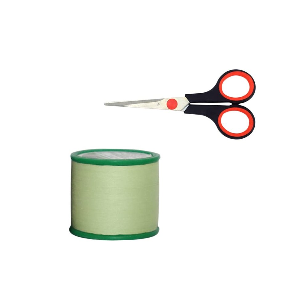 KULIA Cotton Eyebrow Threading Thread with Scissors, 300 m