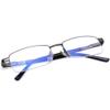 Madison Avenue Men's Half-Rim Reading Glasses, Metal Blue-Light Filter, Gray, +3.50 Diopters view 1