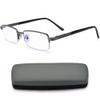 Madison Avenue Men's Half-Rim Reading Glasses, Metal Blue-Light Filter, Gray, +3.50 Diopters view 2