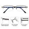 Madison Avenue Men's Half-Rim Reading Glasses, Metal Blue-Light Filter, Gray, +3.50 Diopters view 3