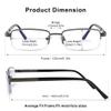 Madison Avenue Men's Half-Rim Reading Glasses, Metal Blue-Light Filter, Gray, +3.50 Diopters view 4
