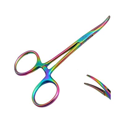 Comdent UK Hemostat Forceps, 12.5 cm, Curved, Multicolor