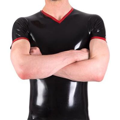 Men's Short-Sleeve Latex T-Shirt, Size S