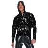 MCWJ Latex Jacket with Pocket, Zippers, Hood and Front Belt, Plum, Men's XXL view 4