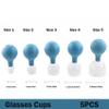 ASXZ 5-Piece Glass Vacuum Cupping Set with Rubber Heads, Blue view 2