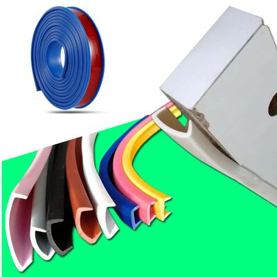 Self-Adhesive TPE Furniture Edge Banding, U-Shaped, 3 m x 15 mm, Blue