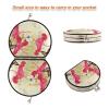Vnurnrn Butterfly Red Floral Makeup Compact Mirror view 3
