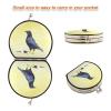 Vnurnrn Yellow Dark Sunbird Makeup Compact Mirror for Handbags, Folding Portable Pocket Mirror for Travel view 3