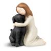 Carracci Black Dog Angel Figurine, Hand-Painted Memorial Statue for Dog Lovers view 1