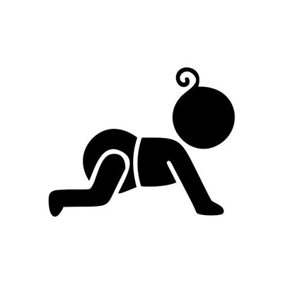 Baby Sticker Little Girl Infant Toddler Pictogram Crawling Diapers 15 x 12 cm, 21 Colors