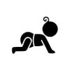 Baby Sticker Little Girl Infant Toddler Pictogram Crawling Diapers 15 x 12 cm, 21 Colors view 1