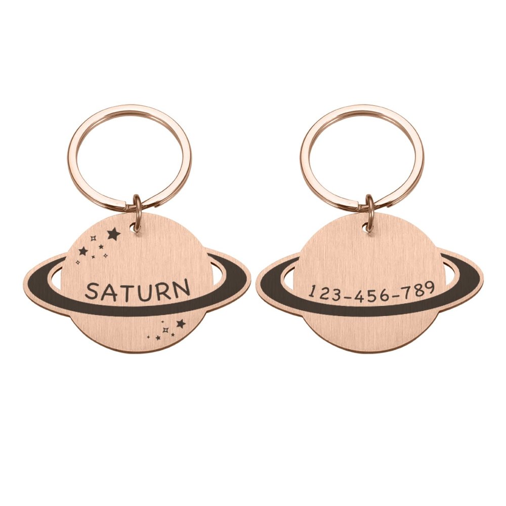 Personalized Rose Dog Tag with Engraving, 38 x 25 mm