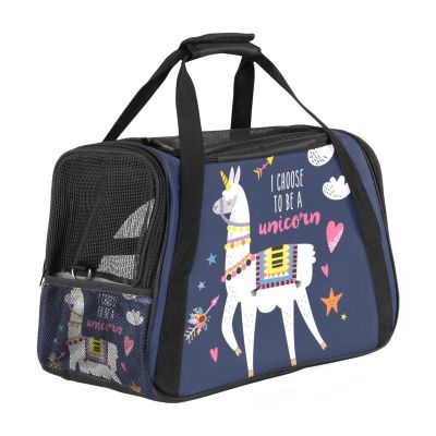 Funny Alpaca Pet Carrier Bag with Soft Trim, for Cats and Dogs