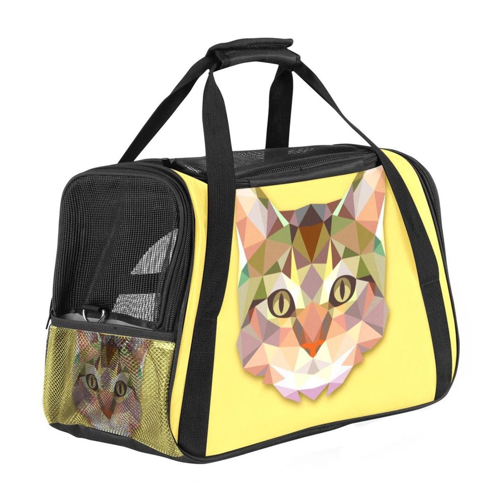 Cute Hipster Cat Pet Carrier, Soft-Sided, Foldable, Airline-Approved