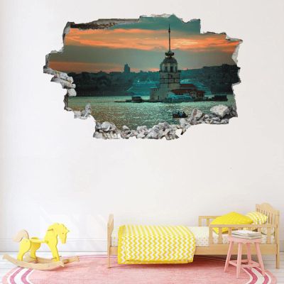 3D Sky Landscape Wall Sticker for Kids' Rooms