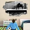 Piano Wall Decal 3D Breakthrough Music Wall Sticker, Self-Adhesive, Black and White, Removable Wall Decor view 3