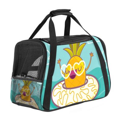 Pineapple Pet Carrier with Lifebuoy, Soft-Sided, Foldable, Airline-Approved