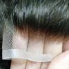 YANAHAIR Human Hair Toupee for Men, Wavy, Thin French Lace, Natural Hairline, Superfine Swiss Lace, Black and Gray, 8 x 10 Inches view 3