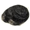 YANAHAIR Human Hair Toupee for Men, Wavy, Thin French Lace, Natural Hairline, Superfine Swiss Lace, Black and Gray, 8 x 10 Inches view 4