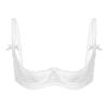 Agoky Women's Lace Transparent Push-Up Open-Bust Bra, White view 1