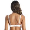 Agoky Women's Lace Transparent Push-Up Open-Bust Bra, White view 3