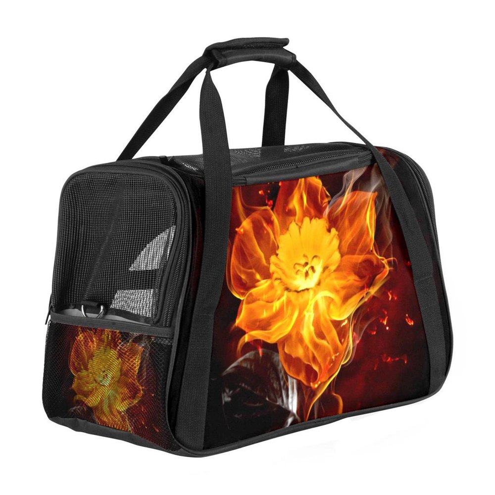 Foldable Airline-Approved Pet Carrier with Floral Print