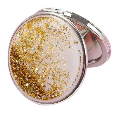 Easnea Compact Round Travel Makeup Mirror for Women, Purse-Size Folding Magnifying Mirror - Gold