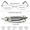 Lanomi Mini Reading Glasses, Foldable Metal Full-Rim Glasses for Women and Men, +2.5, with Case, 1/2/4-Pack (Silver) view 2