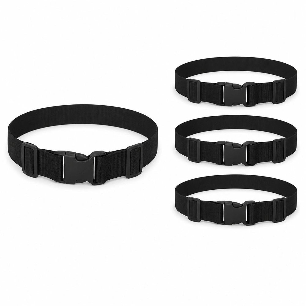 LUOZZY 4-Pack 2-Point Replacement Harnesses for Strollers and High Chairs, Black, M